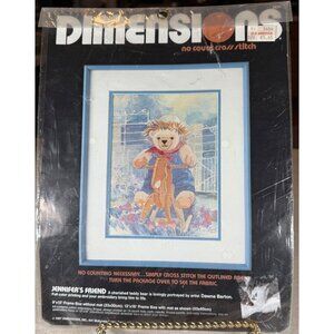 NIP Sealed Jennifer's Friend by DIMENSIONS No Count Cross Stitch Kit TeddyBear